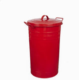 W01 Red Large Metal Food/Clothing/Sundries Kitchen Storage Tin Canister/Bucket/Containers with Lid and Handle